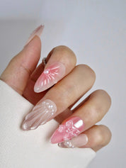 Miss Underwater - Ersa Nails Pink Nude Med Almond PressOnNails