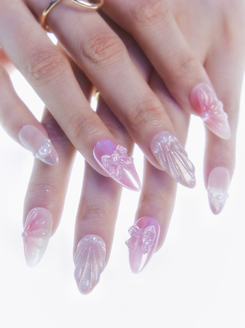 Miss Underwater - Ersa Nails Pink Nude Med Almond PressOnNails