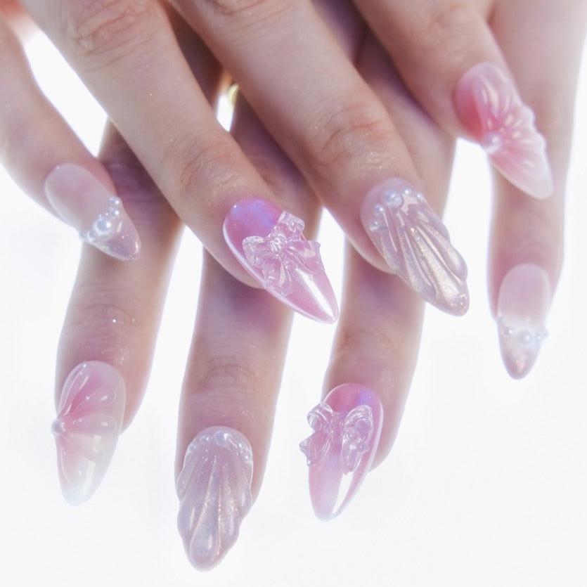 Miss Underwater - Ersa Nails Pink Nude Med Almond PressOnNails