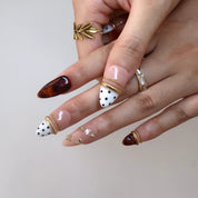 Mocha Latte - Ersa Nails Nude Brown Gold PressOnNails