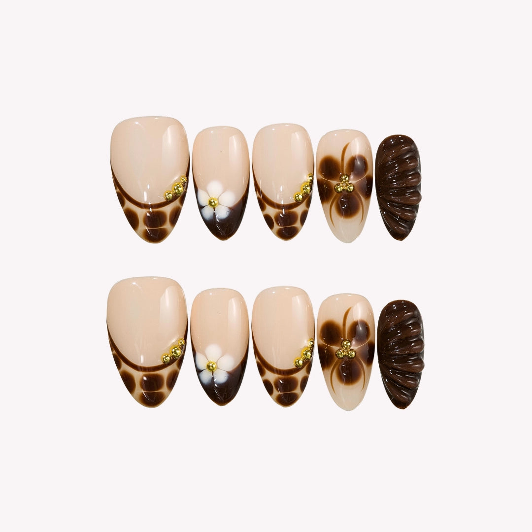 Mocha Mood - Ersa Nails Nude Brown PressOnNails