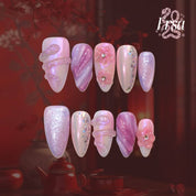 Moonlight Scales - Ersa Nails Pink Purple PressOnNails