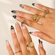 Moonlight Sonata - Ersa Nails  Nude Black White PressOnNails