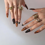 Moonspell - Ersa Nails Black Gold PressOnNails