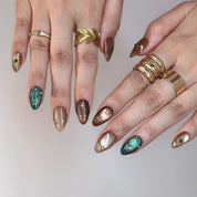 Nightfall - Ersa Nails Jade Gold PressOnNails