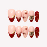 Obsessed - Ersa Nails Nude Red Gold PressOnNails