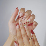 Obsessed - Ersa Nails Nude Red Gold PressOnNails