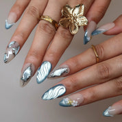 Ocean Breeze - Ersa Nails Nude Blue PressOnNails
