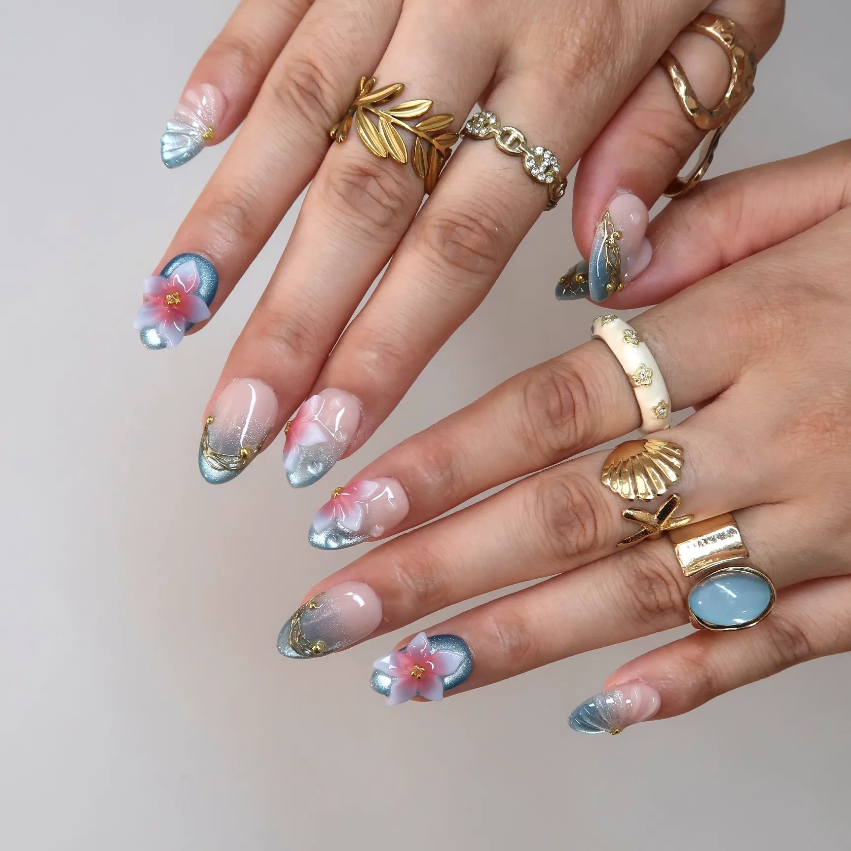 Ocean Whisper - Ersa Nails Blue Nude PressOnNails