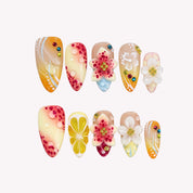 On Vacay - Ersa Nails Yellow White Pink PressOnNails