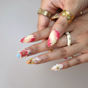On Vacay - Ersa Nails Yellow White Pink PressOnNails