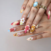On Vacay - Ersa Nails Yellow White Pink PressOnNails