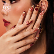 Opulence - Ersa Nails Red Gold PressOnNails