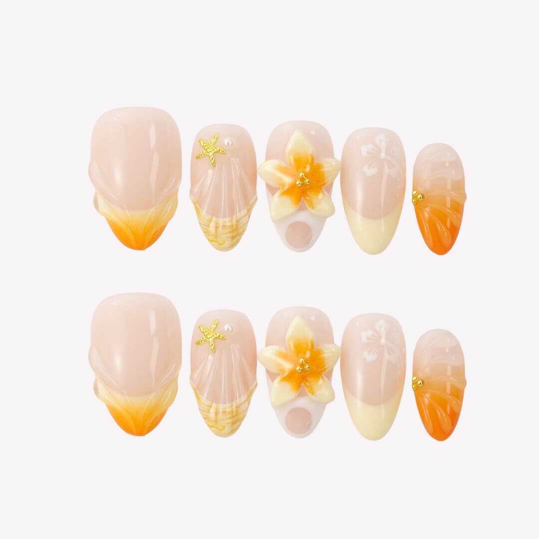 Orange Margarita - Ersa Nails Nude Orange PressOnNails