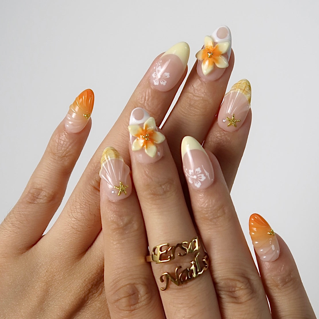 Orange Margarita - Ersa Nails Nude Orange PressOnNails