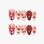 Passion - Ersa Nails Nude White Red PressOnNails