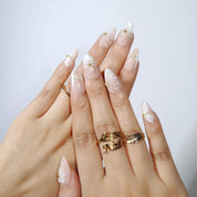 Petals in the Breeze - Ersa Nails Nude White PressOnNails