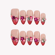Pink Fever - Ersa Nails Pink Red PressOnNails