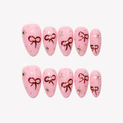 Pink Nova - Ersa Nails Pink Red PressOnNails