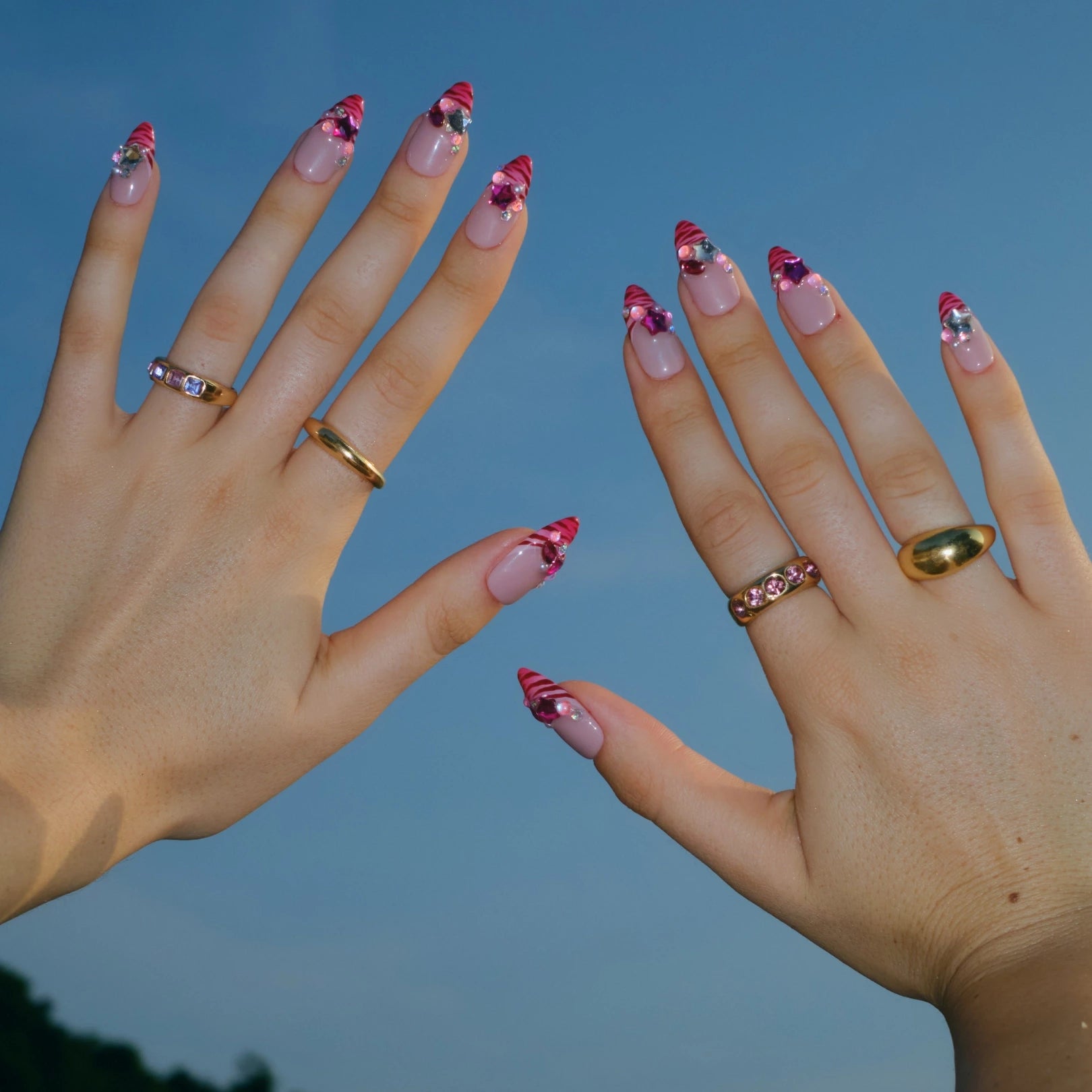Pink Fever - Ersa Nails Pink Red PressOnNails