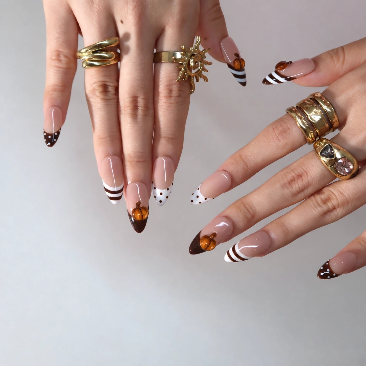 Pumpkin Spice Latte - Ersa Nails Nude Brown PressOnNails