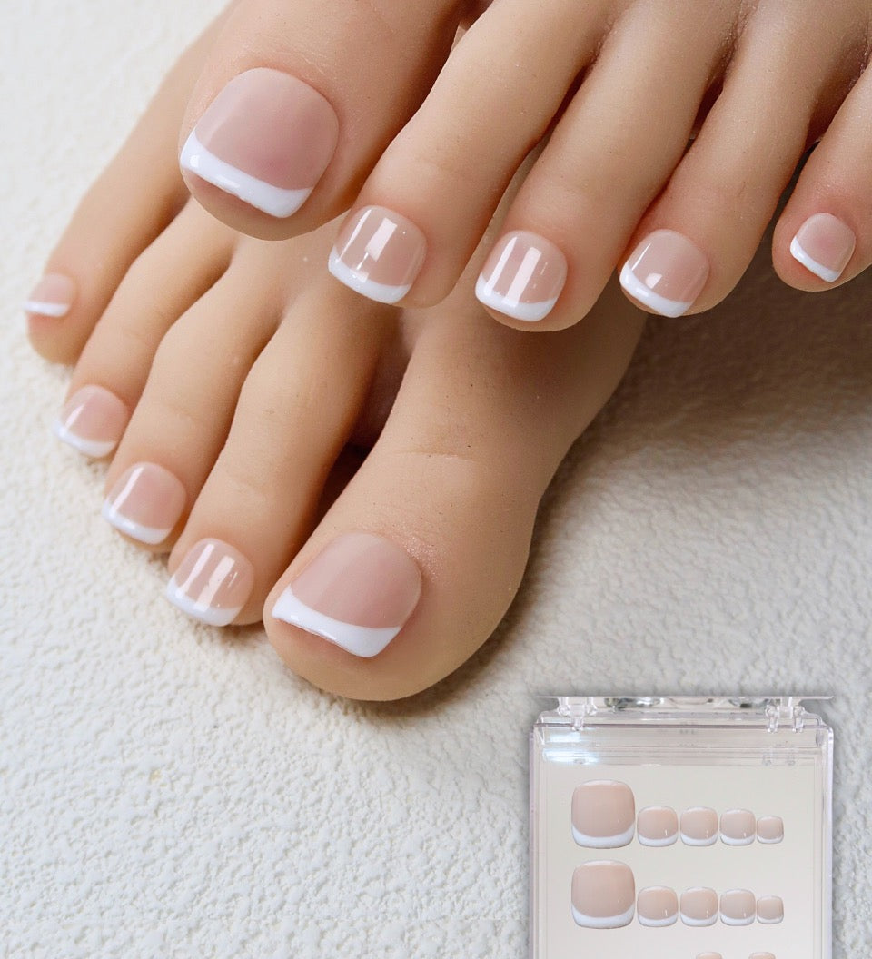 Pure Intentions - Ersa Nails Nude White PressOnToeNails