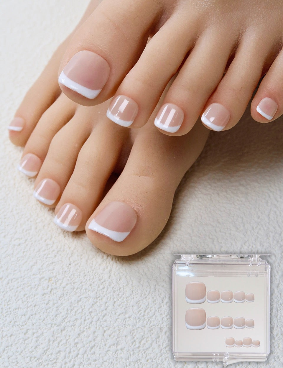 Pure Intentions - Ersa Nails Nude White PressOnToeNails