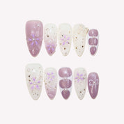 Purple Patch - Ersa Nails White Purple PressOnNails