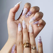 Purple Patch - Ersa Nails White Purple PressOnNails