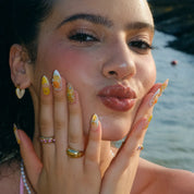 Radiant - Ersa Nails White  Yellow PressOnNails