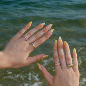 Radiant - Ersa Nails White  Yellow PressOnNails
