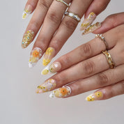 Radiant - Ersa Nails White  Yellow PressOnNails