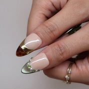Rich Girl - Ersa Nails Nude Jade Gold PressOnNails