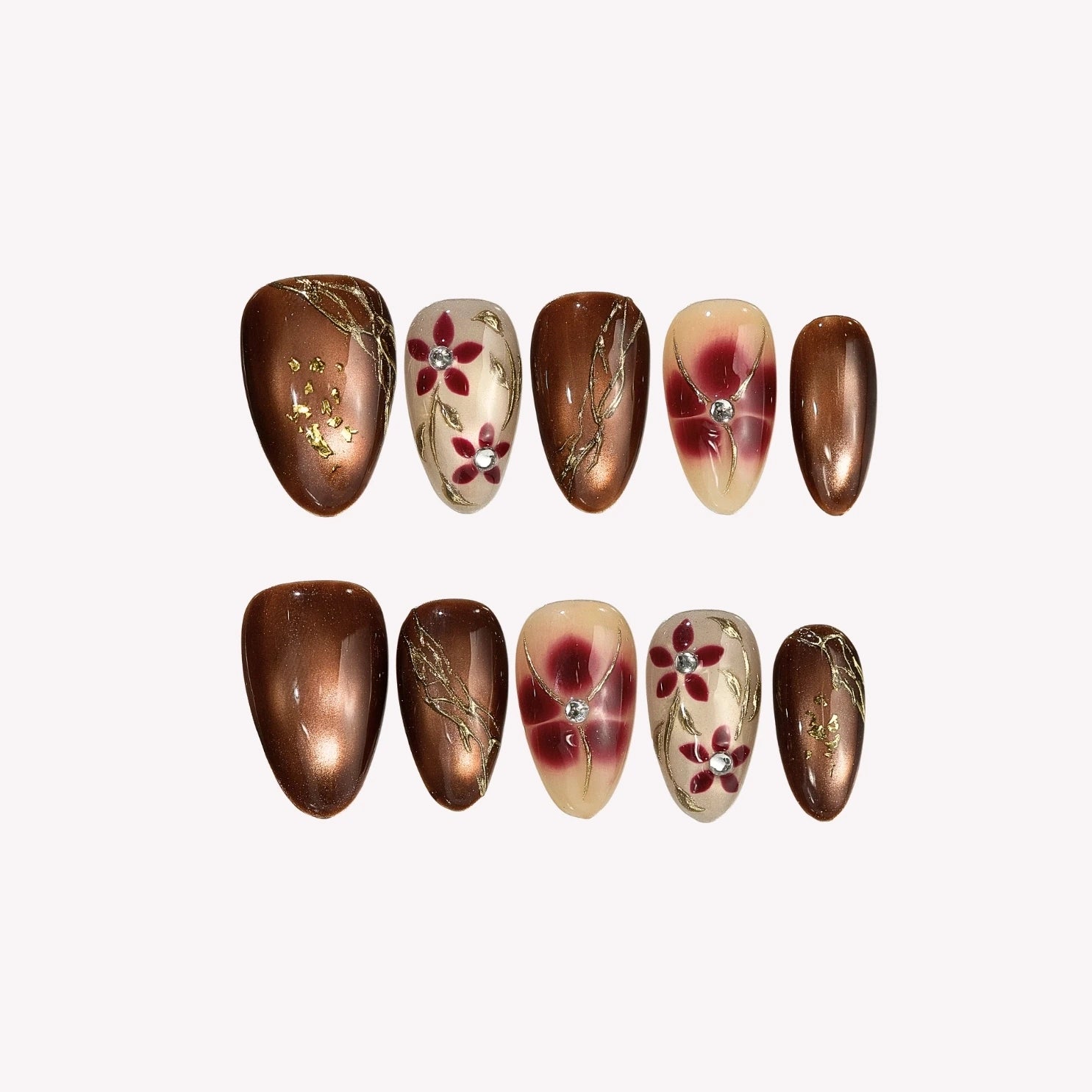 Rosewood - Ersa Nails Nude Red PressOnNails