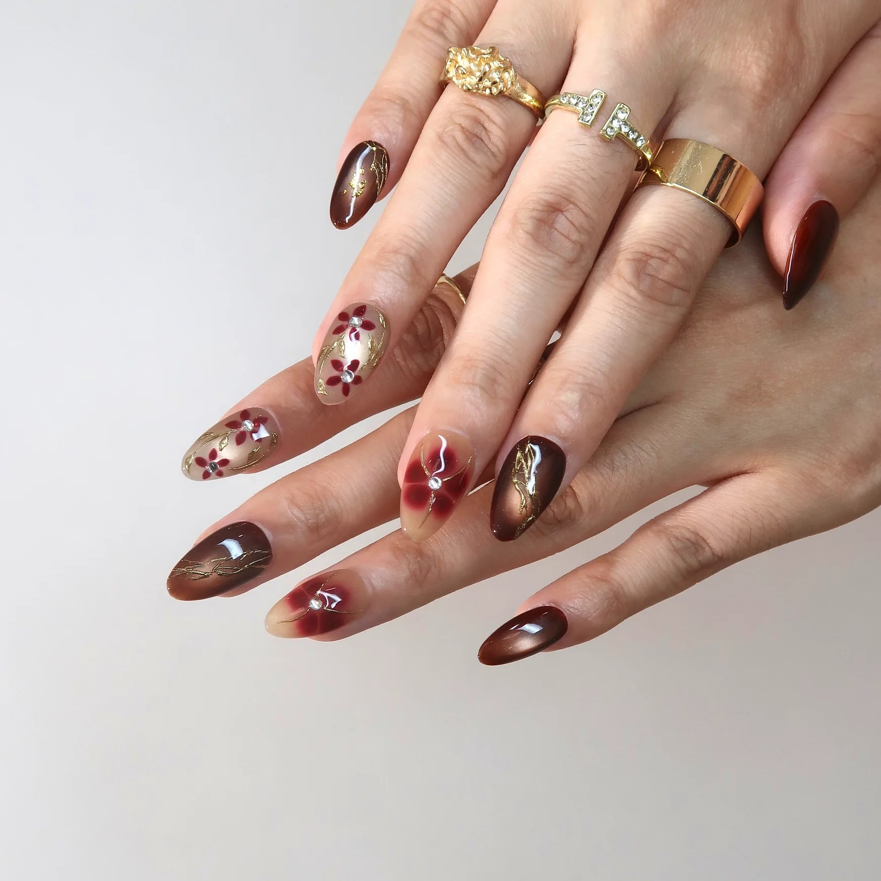 Rosewood - Ersa Nails Nude Red PressOnNails