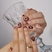 Rosy Bliss - Ersa Nails Nude Red Gold PressOnNails