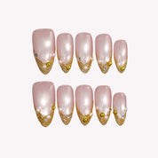Rosy Dawn - Ersa Nails Nude Gold PressOnNails