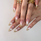Rosy Dawn - Ersa Nails Nude Gold PressOnNails
