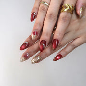 Ruby Hour - Ersa Nails Red Gold PressOnNails