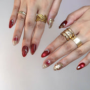 Ruby Hour - Ersa Nails Red Gold PressOnNails