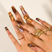 Savage - Ersa Nails Black Silver Yellow PressOnNails