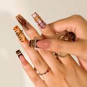Savage - Ersa Nails Black Silver Yellow PressOnNails