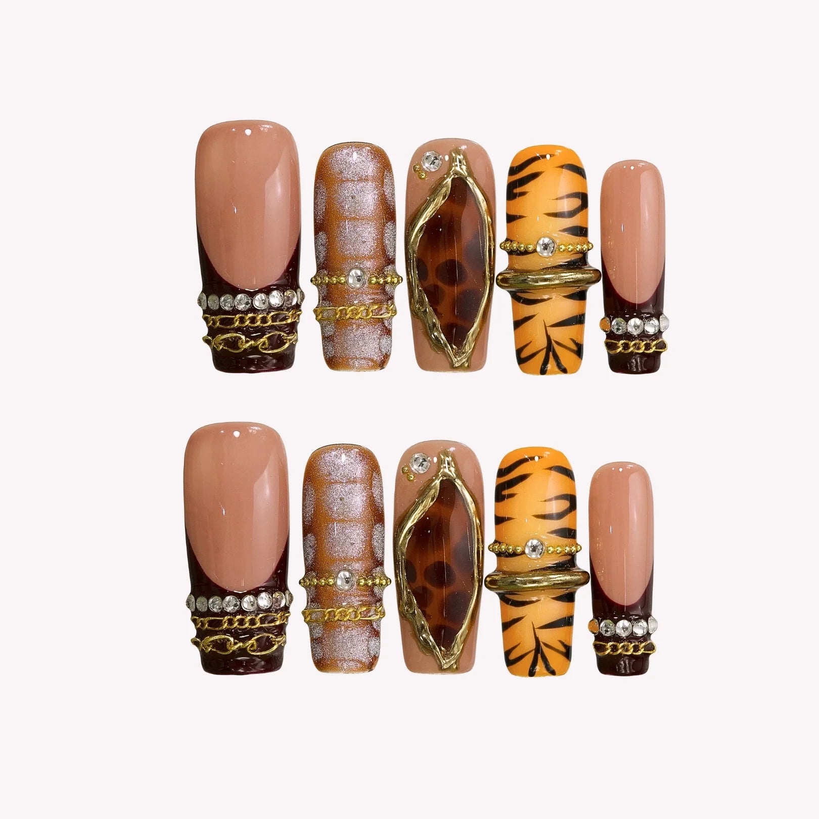 Savage - Ersa Nails Black Silver Yellow PressOnNails