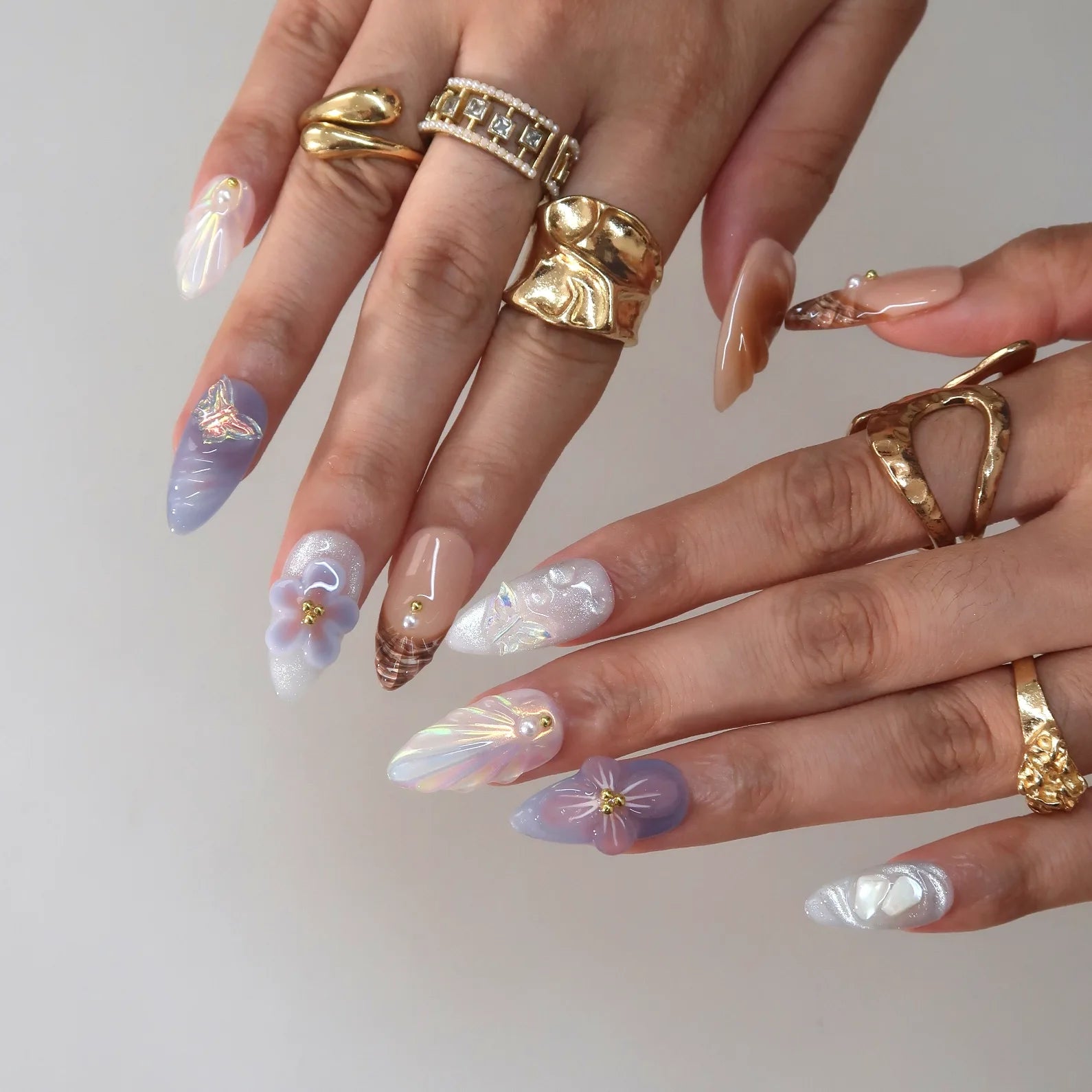 Sea Bling - Ersa Nails Nude Blue PressOnNails