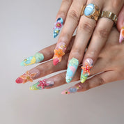 Seas the Day - Ersa Nails Blue Orange PressOnNails