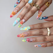 Seas the Day - Ersa Nails Blue Orange PressOnNails