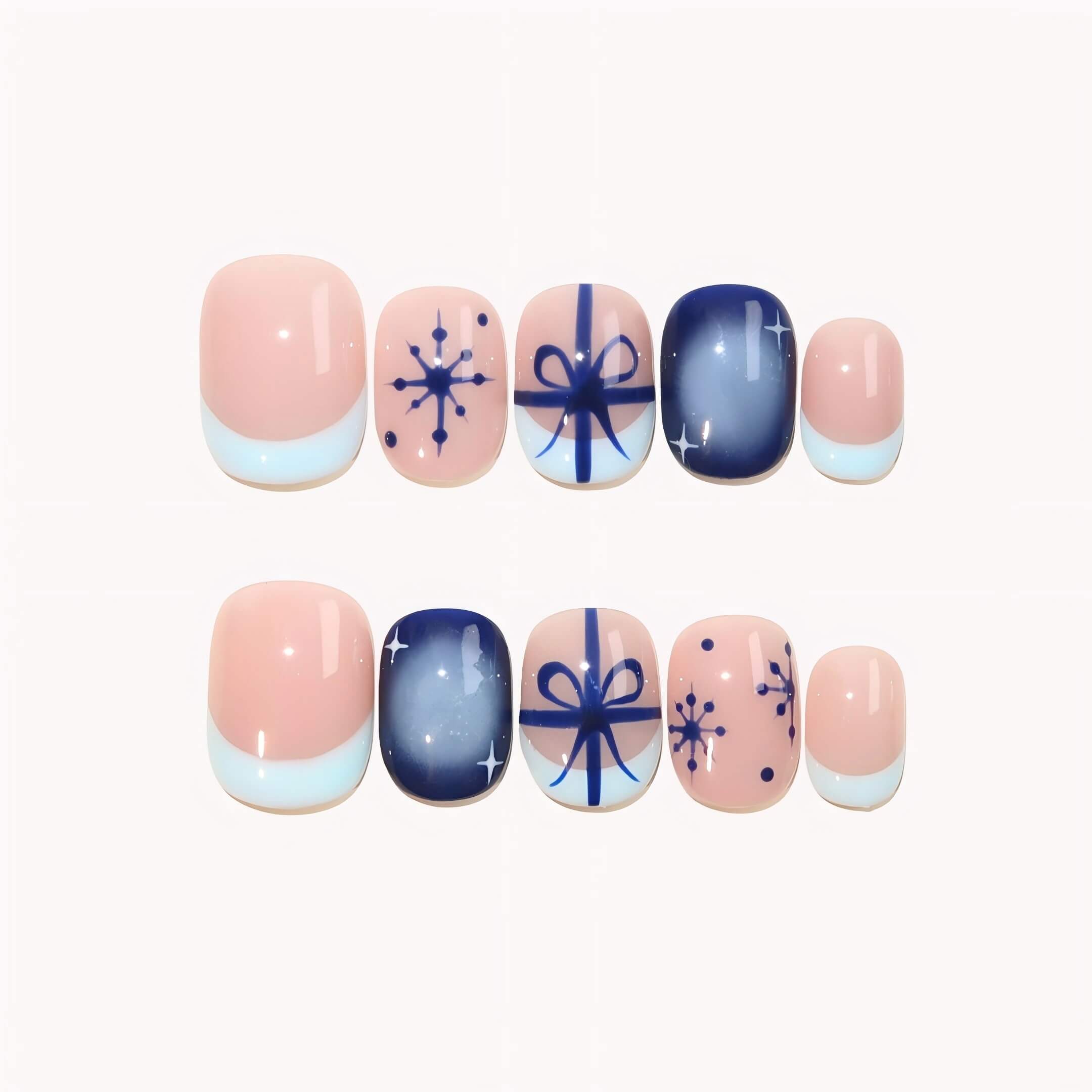 Serendipity - Ersa Nails Nude Blue PressOnNails