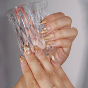 Shimmering Bliss - Ersa Nails Nude Gold PressOnNails