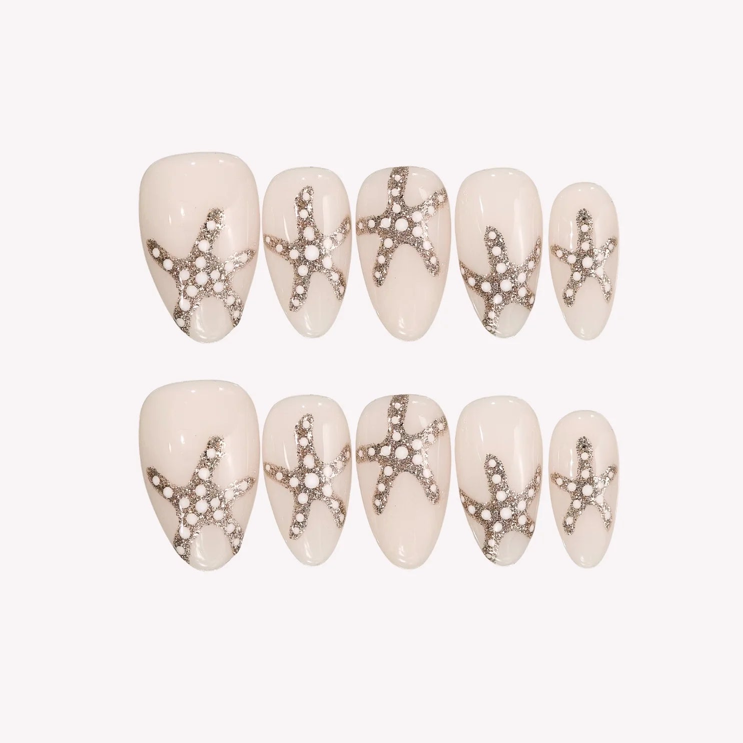 Shimmering Sea - Ersa Nails Silver Nude PressOnNails