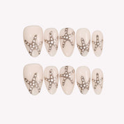 Shimmering Sea - Ersa Nails Silver Nude PressOnNails